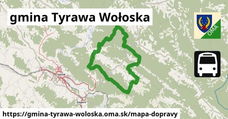 ikona Mapa dopravy mapa-dopravy v gmina-tyrawa-woloska