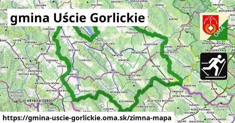 ikona Zimná mapa zimna-mapa v gmina-uscie-gorlickie