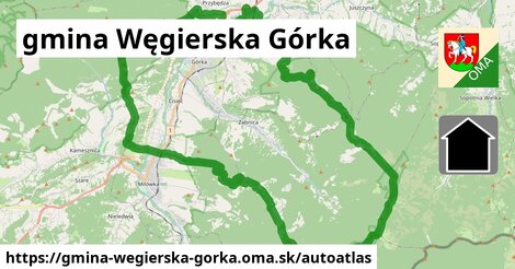 ikona Mapa autoatlas v gmina-wegierska-gorka