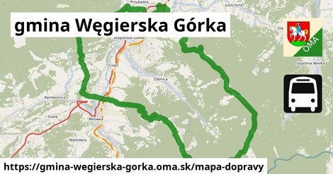 ikona Mapa dopravy mapa-dopravy v gmina-wegierska-gorka