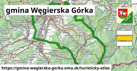 ikona Turistická mapa turisticky-atlas v gmina-wegierska-gorka