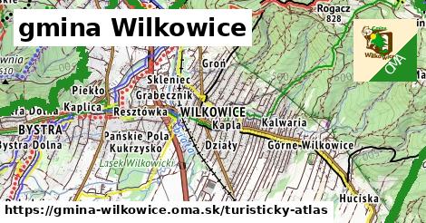 ikona gmina Wilkowice: 93 km trás turisticky-atlas v gmina-wilkowice