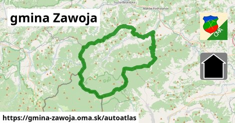 ikona Mapa autoatlas v gmina-zawoja