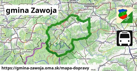 ikona Mapa dopravy mapa-dopravy v gmina-zawoja