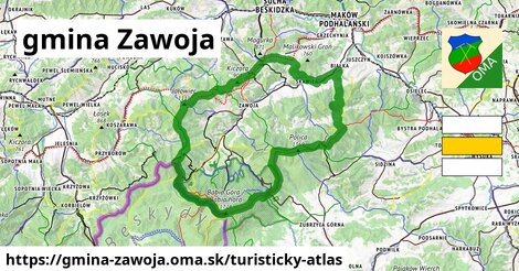 ikona Turistická mapa turisticky-atlas v gmina-zawoja