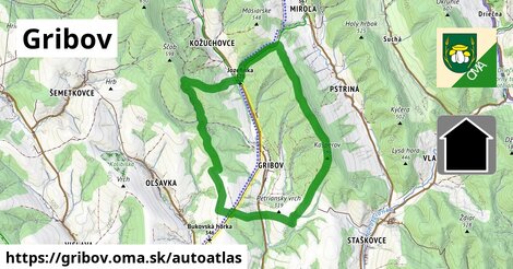 ikona Mapa autoatlas v gribov