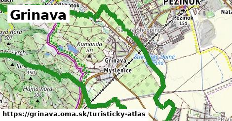 ikona Grinava: 2,7 km trás turisticky-atlas v grinava