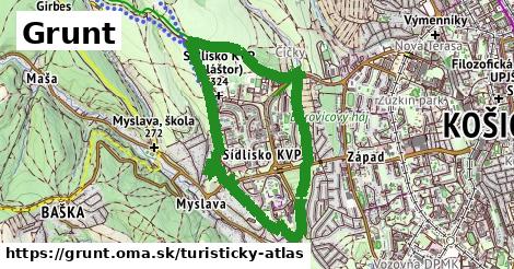 ikona Grunt: 3,8 km trás turisticky-atlas v grunt