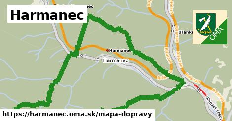 ikona Harmanec: 5,3 km trás mapa-dopravy v harmanec