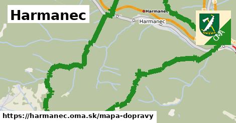 ikona Harmanec: 5,3 km trás mapa-dopravy v harmanec