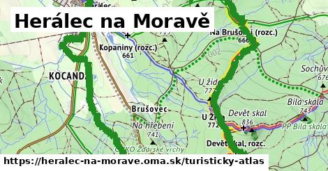 ikona Herálec na Moravě: 14,9 km trás turisticky-atlas v heralec-na-morave