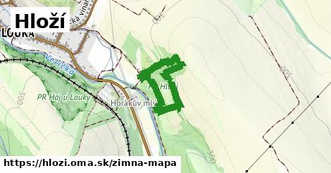 ikona Hloží: 0 m trás zimna-mapa v hlozi