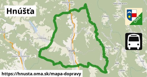 ikona Hnúšťa: 19 km trás mapa-dopravy v hnusta