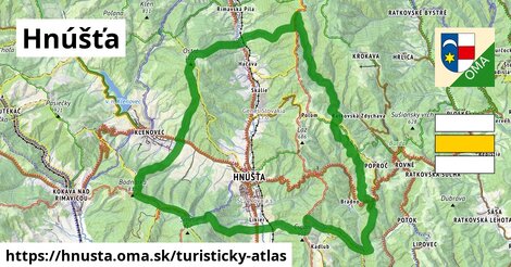 ikona Hnúšťa: 39 km trás turisticky-atlas v hnusta