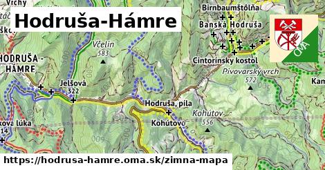 ikona Hodruša-Hámre: 29 km trás zimna-mapa v hodrusa-hamre