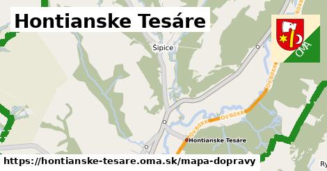 ikona Hontianske Tesáre: 14,1 km trás mapa-dopravy v hontianske-tesare