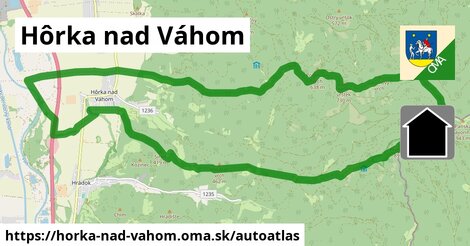 ikona Mapa autoatlas v horka-nad-vahom