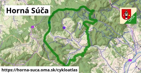 ikona Horná Súča: 61 km trás cykloatlas v horna-suca