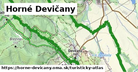 ikona Horné Devičany: 230 m trás turisticky-atlas v horne-devicany