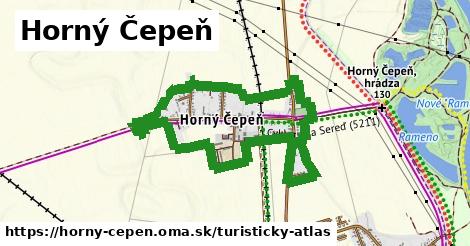 ikona Horný Čepeň: 1,16 km trás turisticky-atlas v horny-cepen