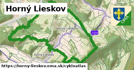 ikona Horný Lieskov: 2,5 km trás cykloatlas v horny-lieskov