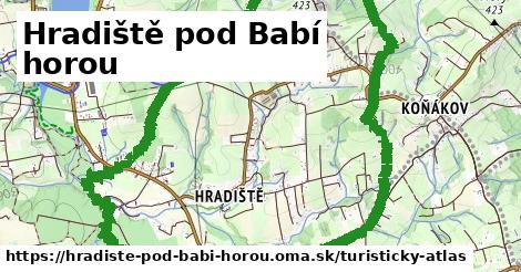 ikona Hradiště pod Babí horou: 0 m trás turisticky-atlas v hradiste-pod-babi-horou