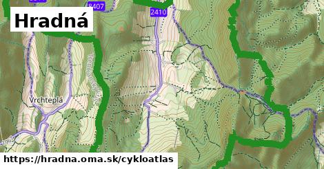 ikona Hradná: 9,9 km trás cykloatlas v hradna