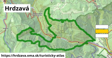 ikona Turistická mapa turisticky-atlas v hrdzava