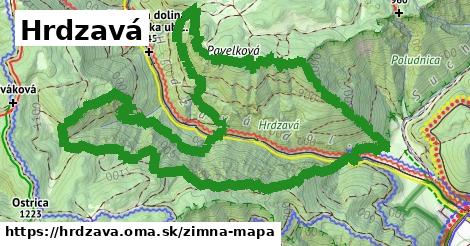 ikona Hrdzavá: 1,68 km trás zimna-mapa v hrdzava