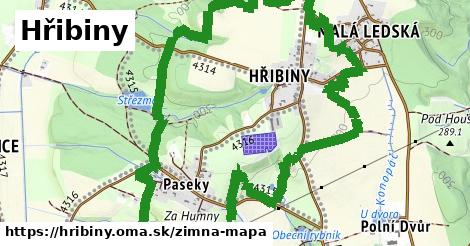 ikona Hřibiny: 0 m trás zimna-mapa v hribiny