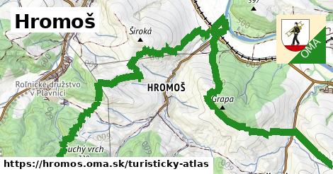 ikona Hromoš: 0 m trás turisticky-atlas v hromos