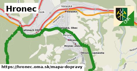 ikona Hronec: 8,4 km trás mapa-dopravy v hronec