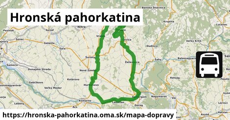 ikona Hronská pahorkatina: 605 km trás mapa-dopravy v hronska-pahorkatina