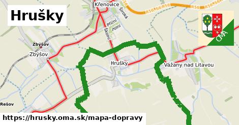 ikona Hrušky: 1,48 km trás mapa-dopravy v hrusky