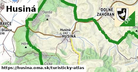 ikona Husiná: 6,6 km trás turisticky-atlas v husina