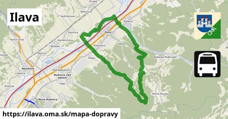 ikona Ilava: 64 km trás mapa-dopravy v ilava