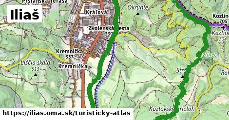 ikona Iliaš: 4,0 km trás turisticky-atlas v ilias