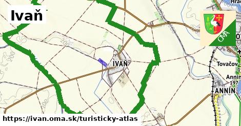 ikona Ivaň: 0 m trás turisticky-atlas v ivan