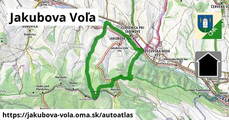 ikona Mapa autoatlas v jakubova-vola