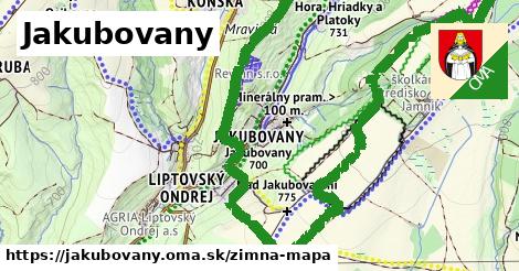 ikona Jakubovany: 10,5 km trás zimna-mapa v jakubovany