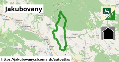 ulice v Jakubovany, okres SB