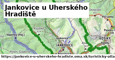 ikona Jankovice u Uherského Hradiště: 27 km trás turisticky-atlas v jankovice-u-uherskeho-hradiste