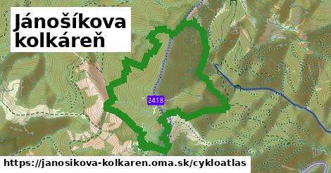 ikona Jánošíkova kolkáreň: 1,54 km trás cykloatlas v janosikova-kolkaren