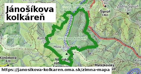 ikona Jánošíkova kolkáreň: 1,54 km trás zimna-mapa v janosikova-kolkaren