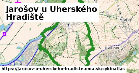 ikona Jarošov u Uherského Hradiště: 3,5 km trás cykloatlas v jarosov-u-uherskeho-hradiste