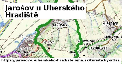 ikona Jarošov u Uherského Hradiště: 0 m trás turisticky-atlas v jarosov-u-uherskeho-hradiste