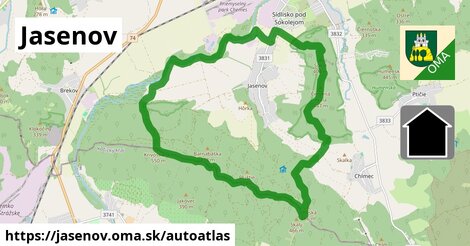 ikona Mapa autoatlas v jasenov