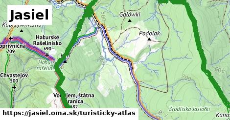 ikona Jasiel: 20 km trás turisticky-atlas v jasiel