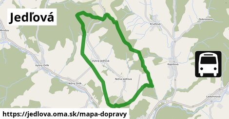 ikona Jedľová: 0 m trás mapa-dopravy v jedlova