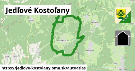 ikona Mapa autoatlas v jedlove-kostolany